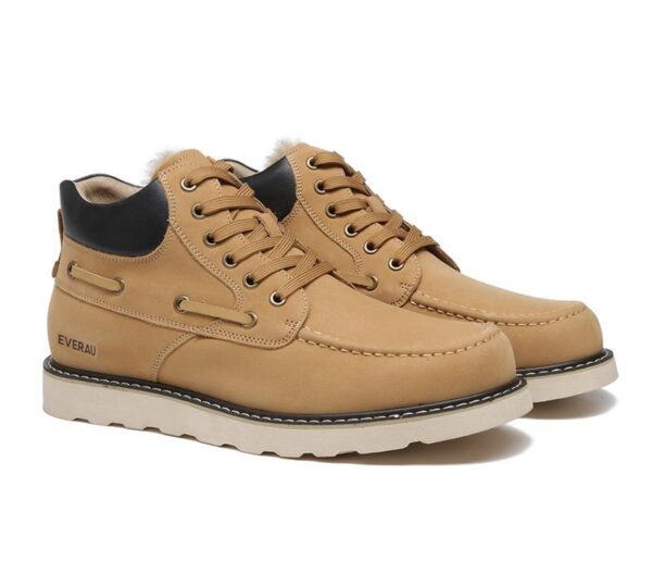 Everau Men Sheepskin Wool Lace Up Ankle Casual Boots Summit