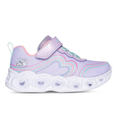 Skechers Heart Lights Kids Lavender/Multi Unisex Size 5