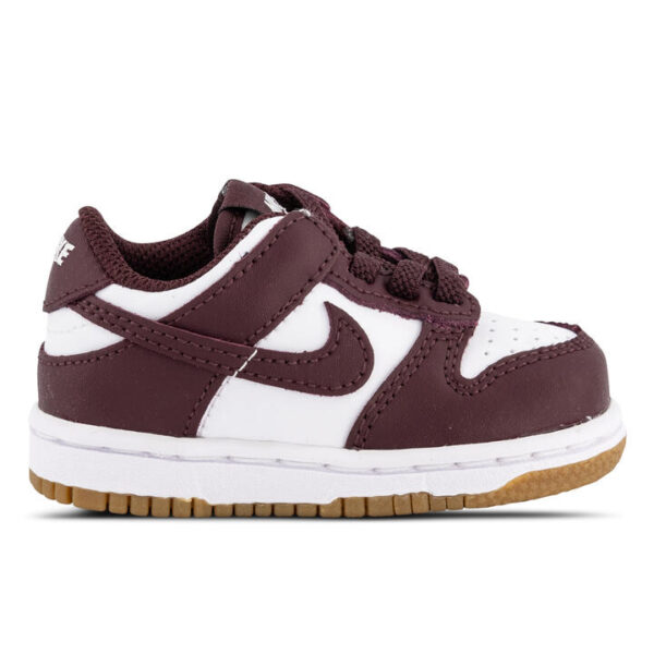Nike Dunk Low Kids White/Burgundy Crush-Gum Light Brown Unisex Size 5