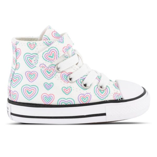 Converse Chuck Taylor All Star Hearts Easy-On Hi Kids White/Oops Pink/White Unisex Size 5
