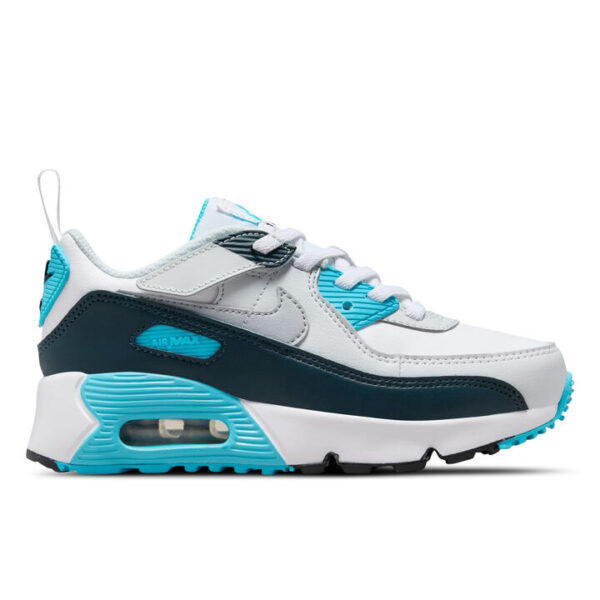 Nike Air Max 90 Easyon Kids White/Wolf Grey-Baltic Blue-Armory Navy Unisex Size 10C