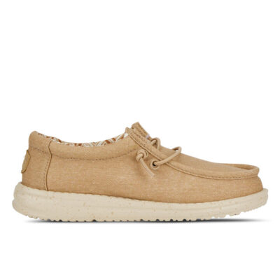 Hey Dude Wally Stretch Canvas Kids Tan Unisex Size 5