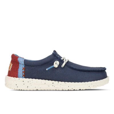 Hey Dude Wally Break Kids Navy Unisex Size 3