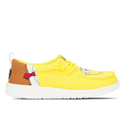 Hey Dude Wally Funk Spongebob Kids Brown/Yellow Unisex Size 4