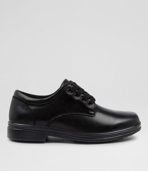 Solar Senior Black Leather Lace Up Shoes
