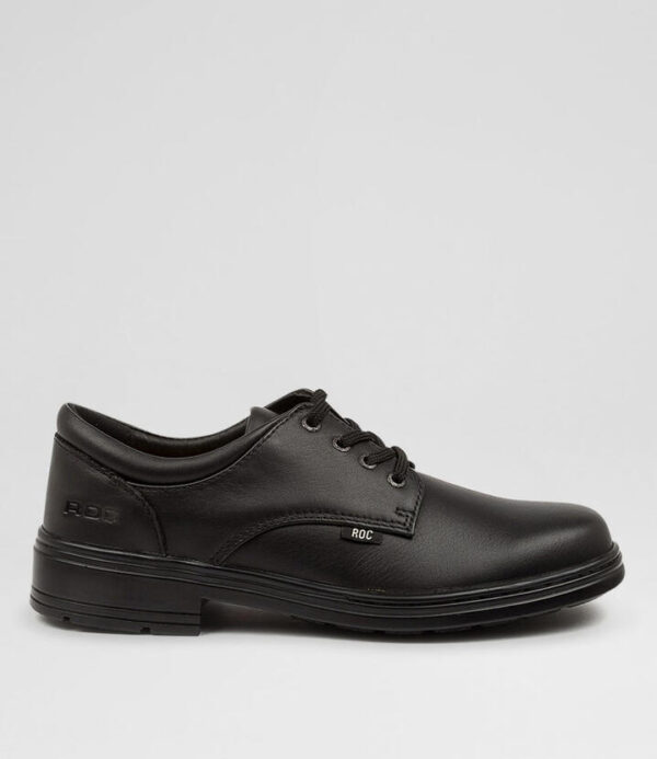 Larrikin Senior Black Leather Lace Up Shoes