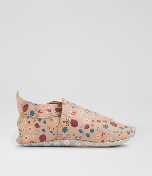 Ss Enchantment Infant Beige Floral Leather Flat Shoes
