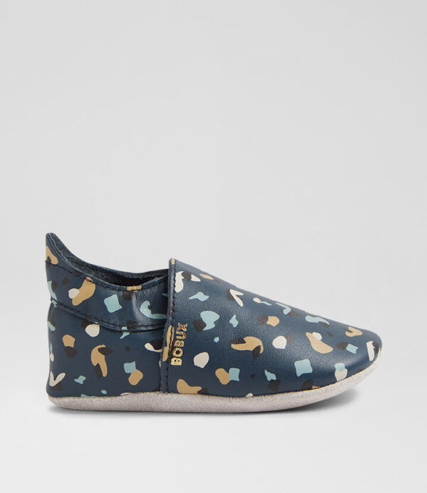 Ss Speckles Infant Navy Leather Flat Shoes