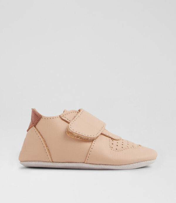Ss Riley Mini Infant Beige Toffee Leather Flat Shoes
