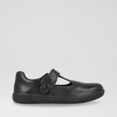 Kp Flurry Black Leather Flat Shoes