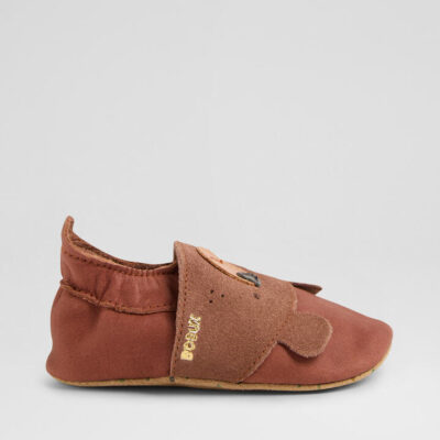Ss Papa Bear Infant Toffee Leather Flat Shoes