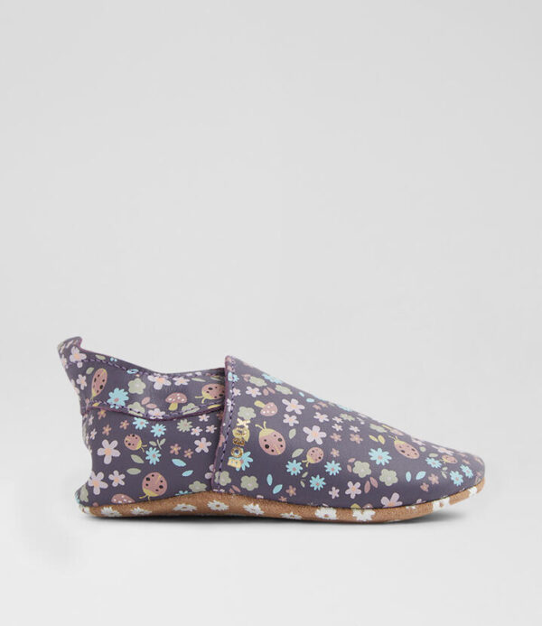 Ss Enchantment Infant Grape Floral Leather Flat Shoes