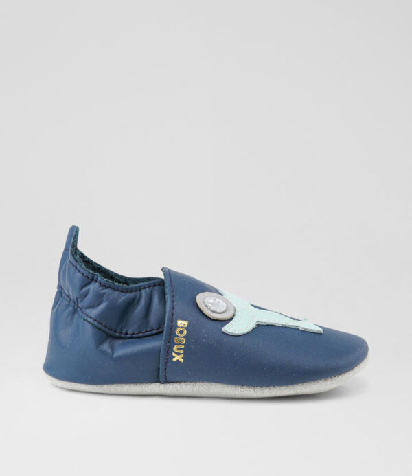 Ss Scoot Infant Navy Leather Flat Shoes