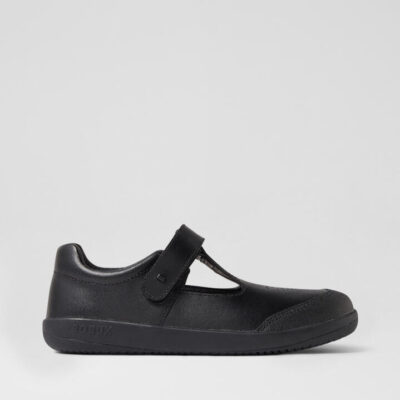 Kp Crossing Junior Black Leather Flat Shoes