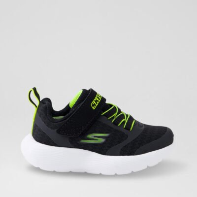 Dyna Toddler Black Lime Fabric Sneakers