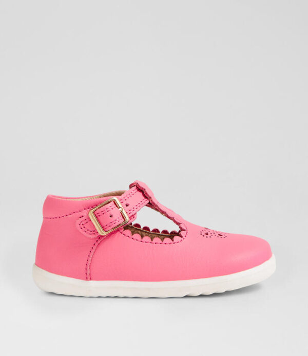 Su Poppy Pink Lemonade Leather Flat Shoes