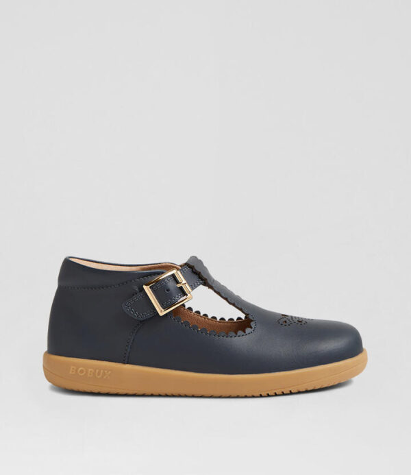 Kp Poppy Navy Leather Flat Shoes