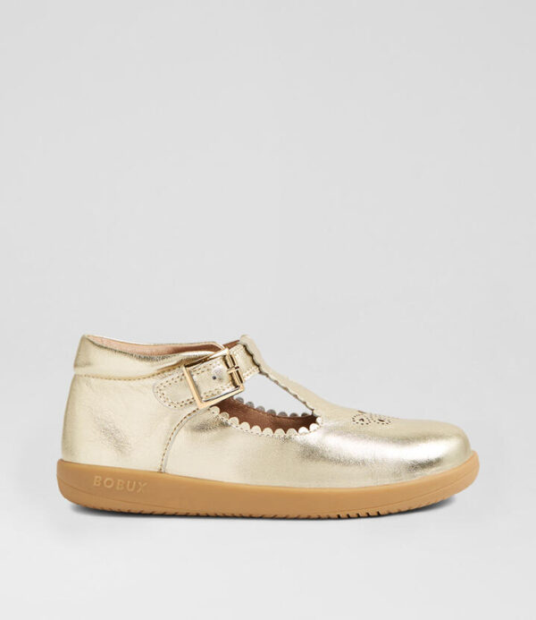 Kp Poppy Gold Leather Flat Shoes