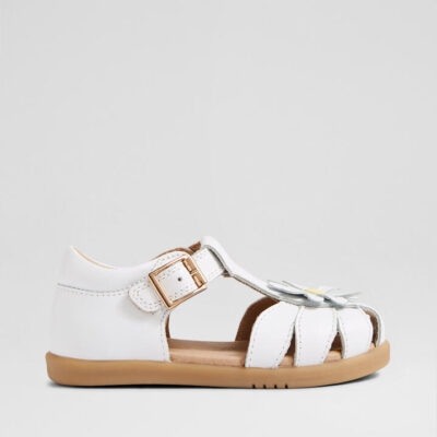 Su Petal Infant White Leather Sandals
