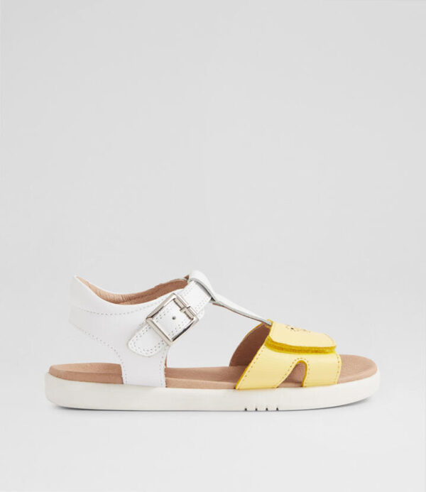 Kp Haven Junior White Pale Banana Leather Sandals