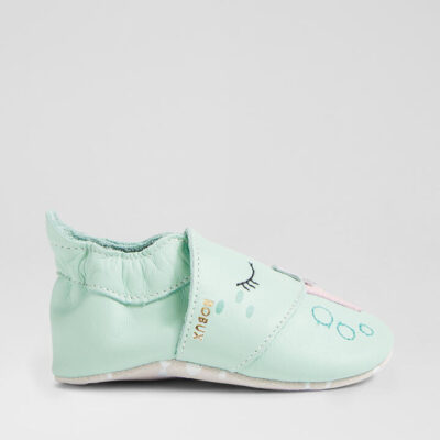 Ss Narwhal Birds Egg Leather Flat Shoes