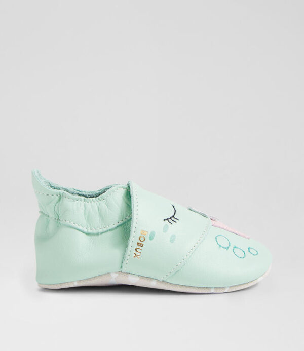 Ss Narwhal Birds Egg Leather Flat Shoes