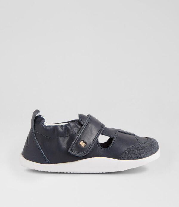 Xp Beau Navy Leather Flat Shoes