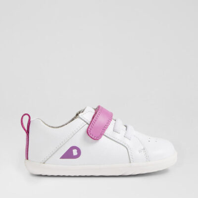 Su Pace Optical White Orchid Leather Flat Shoes