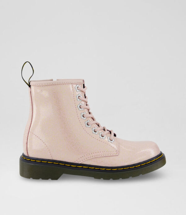1460 Junior Powder Pink Nebula Glitter Calf Boots
