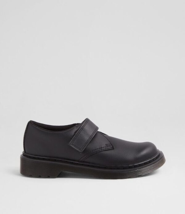 1461 Kamron 2 Junior Mono Black Leather Flat Shoes