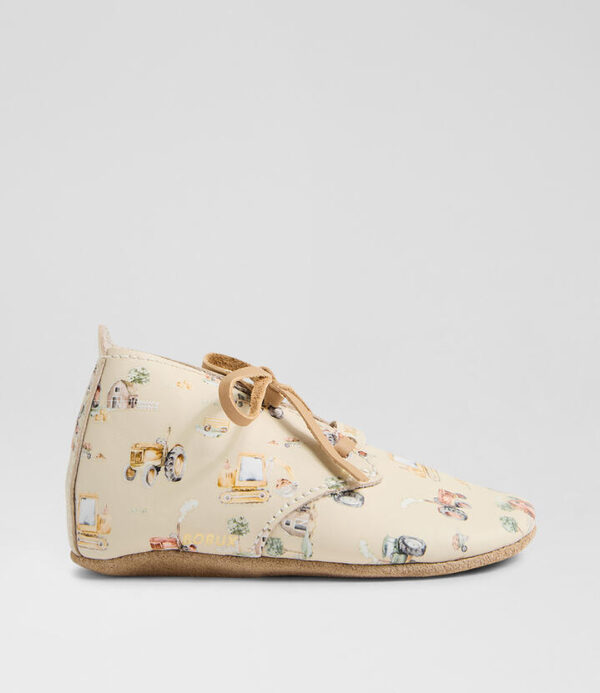 Ss Digger Lace Infant White Swan Multi Leather Flat Shoes