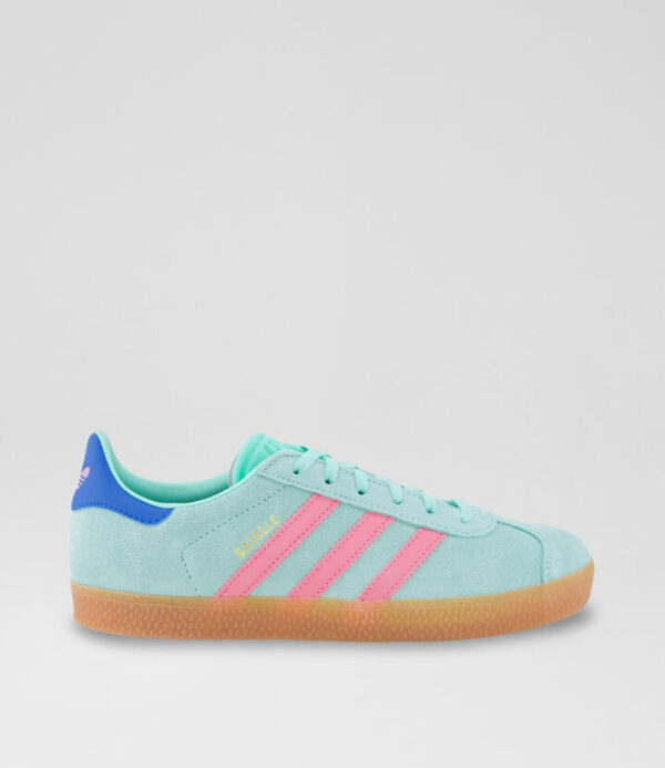Gazelle Youth Mint Pink Blue Suede Sneakers