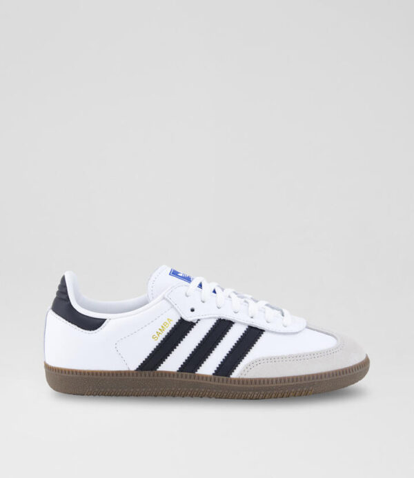 Samba Youth White Black Gum Leather Sneakers