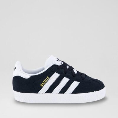 Gazelle Easy On Toddler Black White Suede Sneakers