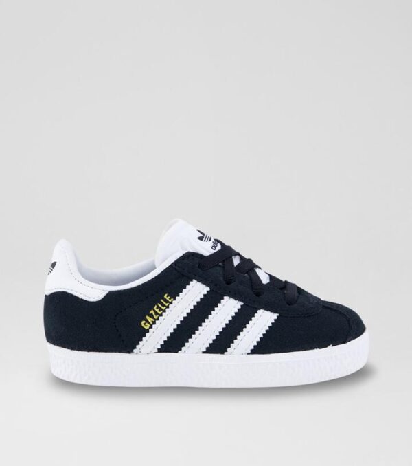Gazelle Easy On Toddler Black White Suede Sneakers
