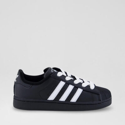 Superstar 2 Junior Black White Leather Sneakers