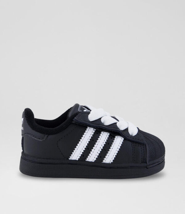 Superstar 2 Toddler Black White Leather Sneakers