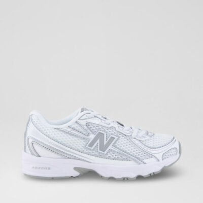 740 Junior White Silver Mesh Sneakers TheSneakerLounge Kids 740 Junior White Silver Mesh Sneakers