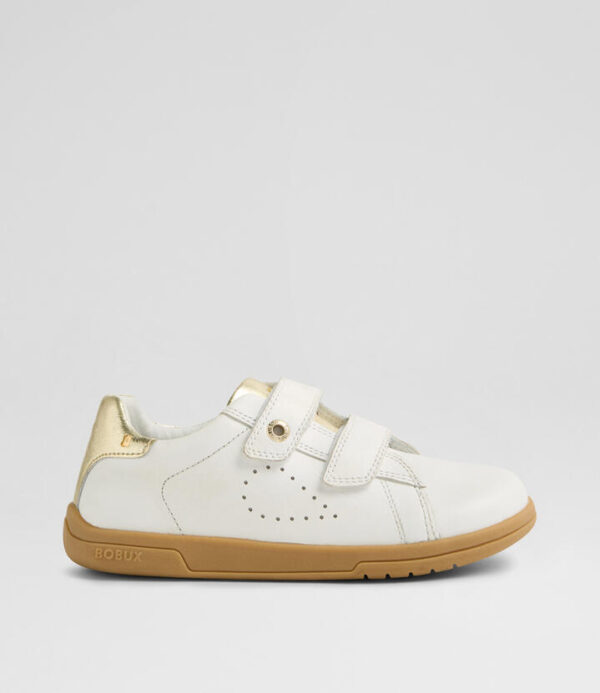 Kp Maverick Junior White Light Gold Leather Flat Shoes