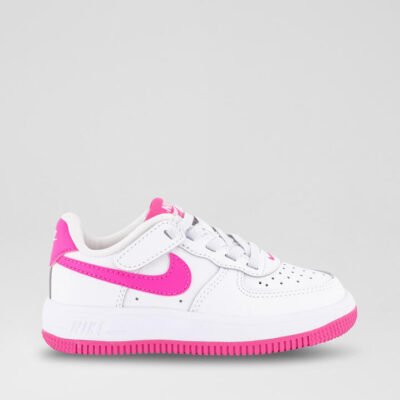 Air Force 1 Easy On Junior White Fuchsia Leather Sneakers