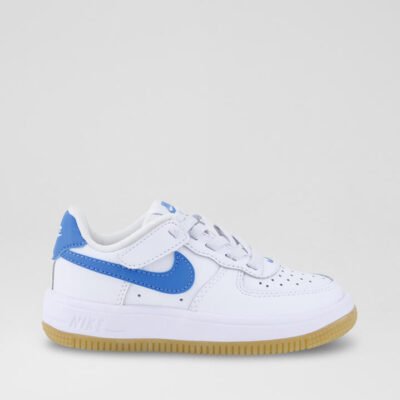 Air Force 1 Easy On Junior White Blue Light Brown Leather Sneakers