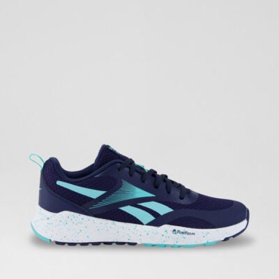 Energen Run Junior Navy Aqua White Mesh Sneakers