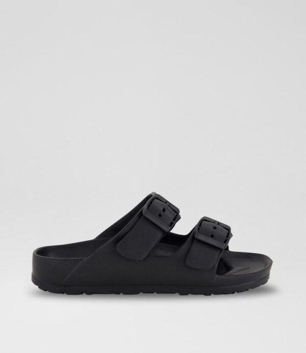 Double Buckle Junior Black Eva Sandals