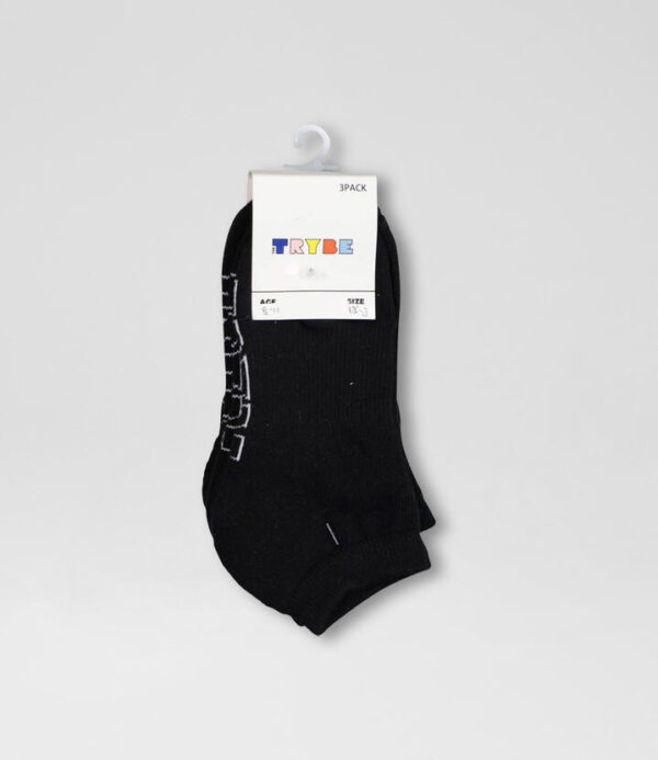 Core 3 Pack Ankle Black Cotton Socks