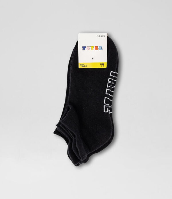 3 Pack Performance Black Cotton Socks