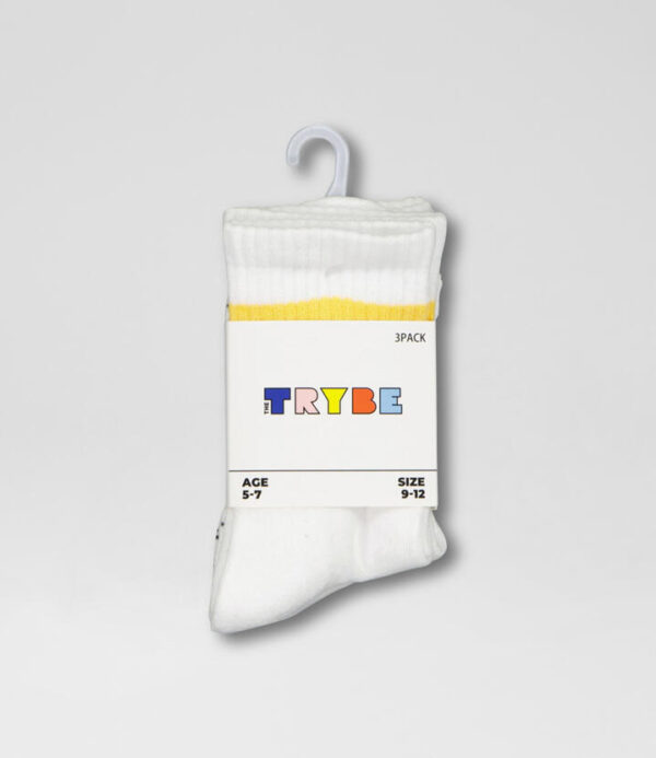 Sports Stripe White Multi Cotton Socks