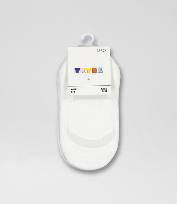 Core 3 Pack Invisible White Cotton Socks