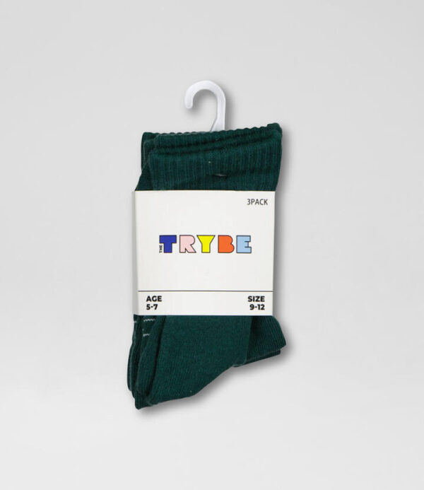 Core 3 Pack Crew Green Cotton Socks