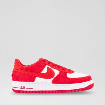 Air Force 1 Youth White Red Fabric Sneakers