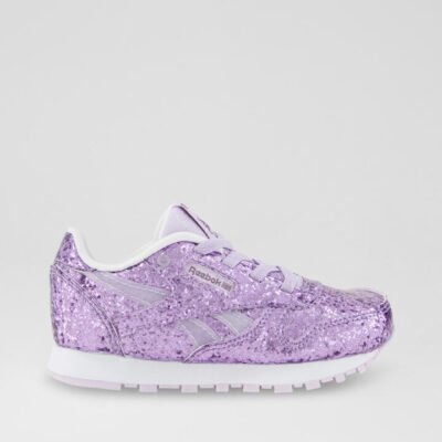 Cl Step N Flash 2 Toddler Purple Gleam Leather Sneakers